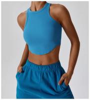Top Deportivo de Yoga para Mujer Gimnasio Crop Tops Sin Costuras Uso en la Calle Cuello Redondo Manga Corta Secado Rápido Ideal para Primavera/Verano - details 4