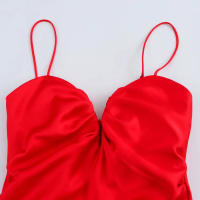 TRAFZA 2025 vestido de verano para mujer, moda sólida, sin mangas, Vestidos largos, vestido de noche versátil para mujer, Vestidos - details 3
