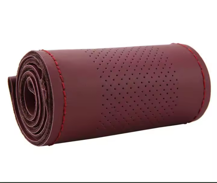 Fundas para volante de coche trenzadas DIY 38cm fundas de coche de cuero Artificial suave con aguja e hilo accesorios para automóviles - 1