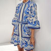 Vestido largo medio informal holgado con estampado de temperamento para mujer, nueva moda de primavera - details 4