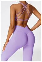 Conjunto de Yoga 2 Piezas Deporte para Mujeres Ropa de Gimnasio con Sujetador Deporte Mallas Cintura Alta Shorts Yoga Leggings Traje de Fitness Material Exterior de Nylon - details 19