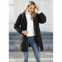 Parabrisas de terciopelo con capucha para mujer, chaqueta de longitud media, nuevo estilo, talla grande - details 3