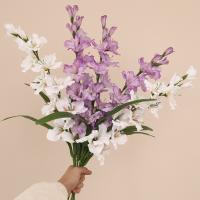 Rama de gladiolos artificiales de 86cm, arte Floral de tacto Real, simulación de flores de orquídeas, 12 cabezas, flores falsas de seda hechas a mano - details 2