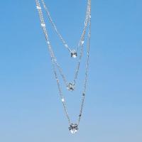Collar con colgante de circón para mujer, gargantilla de cadena multicapa, joyería brillante para fiesta, regalo de moda - details 4