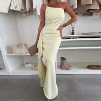 Elegante Vestido Largo de Cintura Alta con Cuello Desviado Moda Nocturna Elegante para Mujeres 2025 - details 2