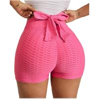 Mallas deportivas con lazo para mujer, pantalones cortos con pliegues y cintura elástica, ropa interior cómoda - details 2