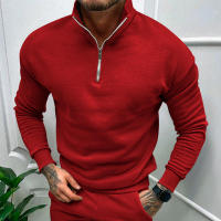 Chaqueta de color liso con cuello alto y media manga larga, para hombre - details 13