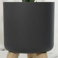 Maceta con soporte de madera para plantas, estante de exhibición para interiores, escritorio, decoración de sala de estar, maceta de flores de pie - details 8