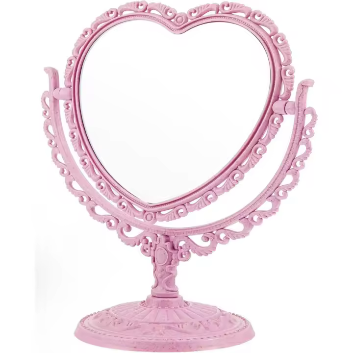 Scttomon Espejo de Corazón para San Valentín Peines de Estilo de Cabello Doble Cara - 1