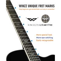 4/4 Guitarra Electroacústica para Adultos Zurdos, Guitarra Principiante Folk con Accesorios Completos (41 Pulgadas) - details 10