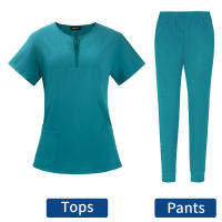 Conjunto de tres uniformes quirúrgicos para mujer, camiseta clínica para salón de belleza y pantalones, túnica de enfermería para médico de Spa - details 5