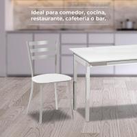 Dos sillas de Cocina, Metal, Blanco, Altura de Asiento 45 cms - details 5