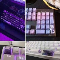Dye Subbed Keycap 4 Keys 6.25u Spacebar Pbt Custom nical Keyboard Beauty Of for Tang Dynasty Profile Purple Theme P9JB - details 4