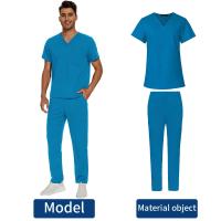 Top exfoliante con cuello en V + pantalón médico, ropa de enfermería, uniformes médicos de S-3XL, disfraz de médico de dentista de manga corta, Tops y pantalones de enfermera - details 44