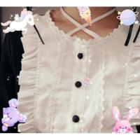 Lencería Lolita para mujer estilo Haruku japonés con volantes y mangas largas vestido de muñeca informal con cintura imperio talla - details 5