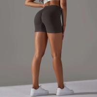 Crossover mujeres deporte gimnasio entrenamiento correr cintura alta Yoga Push Up cadera sin costuras Fiess Shorts - details 16