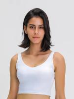 Camiseta sin mangas con estante incorporado, sujetador corto con relleno extraíble, sujetador deportivo tipo palangre para yoga y gimnasio - details 16