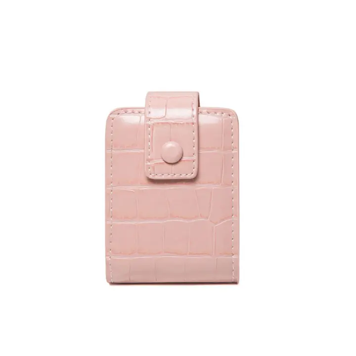Bolsa de cosméticos duradera con patrón de cocodrilo para mujer, bolsas de maquillaje con espejo, organizador de lápiz labial - 1