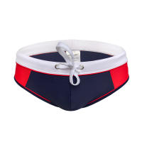 Jessborn calzoncillos de natación para hombre, bañador profesional de cintura baja con bloqueo de color a la moda, entrenamiento de primavera caliente en la playa - details 4