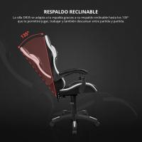 DR35 - Silla Gaming Profesional, Polipiel, reposabrazos Acolchados, pistón Clase 3, Base Nylon Reforzada, Asiento basculante, Altura Regulable, cojín Lumbar y Cervical, Color Negro/Rosa - details 37
