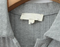 Vestido de tenis de punto americano nuevo de otoño para mujer, vestido corto de manga corta con cuello de solapa, mini vestido gris ajustado para mujer - details 4