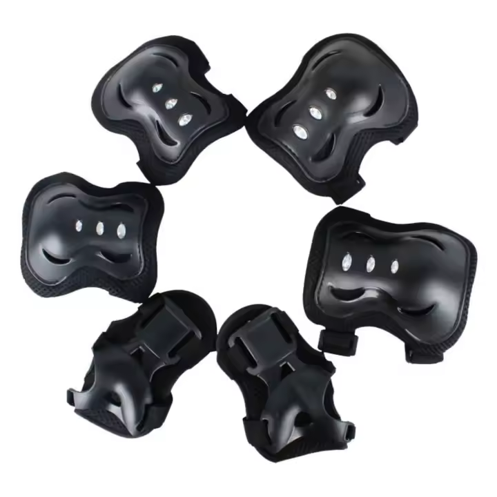 Juego de protectores de seguridad para bicicleta, equipo de protección para niños, protectores de muñeca, rodilleras, coderas, deportes, Skate, ciclismo, útil, 6 piezas por juego - 1