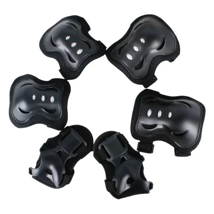 Juego de protectores de seguridad para bicicleta, equipo de protección para niños, protectores de muñeca, rodilleras, coderas, deportes, Skate, ciclismo, útil, 6 piezas por juego - 1