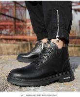 Botas de trabajo negras impermeables y antideslizantes para hombre y mujer, calzado de seguridad antiperforación, calzado deportivo con punta de acero - details 15