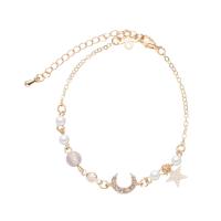 Pulsera de diseño de nicho para mujer, brazalete de perlas de luna y estrella, Simple, a la moda, de lujo - details 5