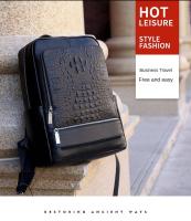 Mochila de negocios de cuero genuino de los hombres, mochila de piel de vaca de capa superior - details 0