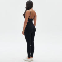 Conjunto de yoga de cintura alta para mujer, sujetador deportivo transpirable, mallas, equipo de fitness para levantamiento de pecho - details 3