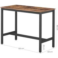 Mesa de Bar, Mesa de Cocina Industrial, Mesa de Comedor con Marco de Metal sólido, para cócteles, Bar, Bodega, Restaurante, Sala de Estar, Aspecto de Madera, 120 x 60 x 90 cm LBT91X - details 2