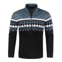 Chaqueta de jacquard fina e informal con cuello levantado de terciopelo para hombre, suéter de punto, nuevo estilo - details 4