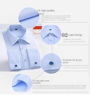 M ~ 6XL vestido francés 2024 blanco nuevo manga larga botón Formal camisa de hombre de negocios Regular Ute gemelos - details 1
