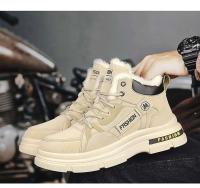 Zapatos de senderismo cálidos antideslizantes transpirables de algodón de invierno para hombre con plantilla de PU botas de nieve resistentes al desgaste para exteriores resistentes al frío - details 9
