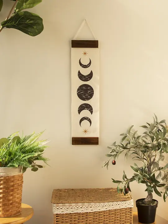 Tapiz de fase lunar y mariposa, decoración bohemia para el hogar, decoración de pared, decoraciones para habitación, macramé estético, decoración colgante de pared para dormitorio, regalo - 1