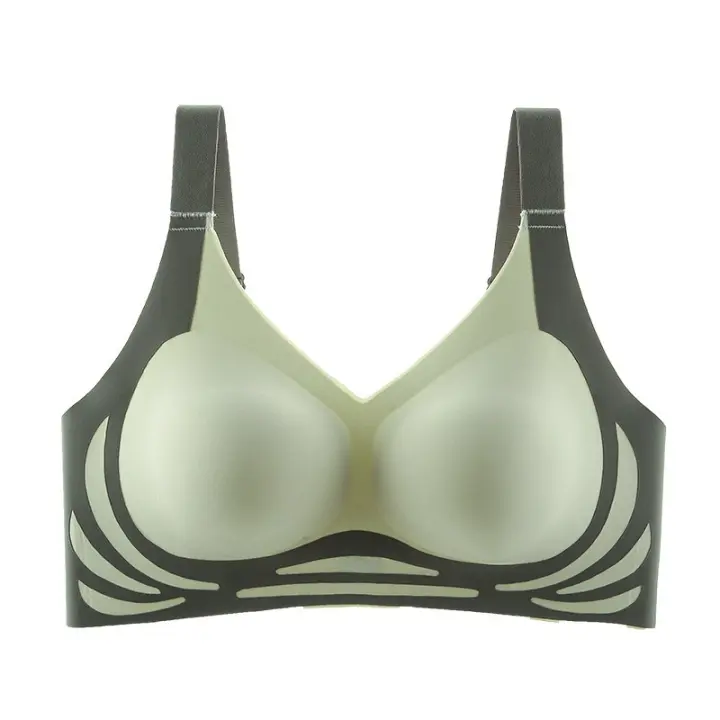 Sujetador Sin Costuras Para Mujer Talla Grande Con Pecho Pequeño Push-up Deporte Yoga Sin Borde Suave Soporte Bra Asa Ajustable - 1