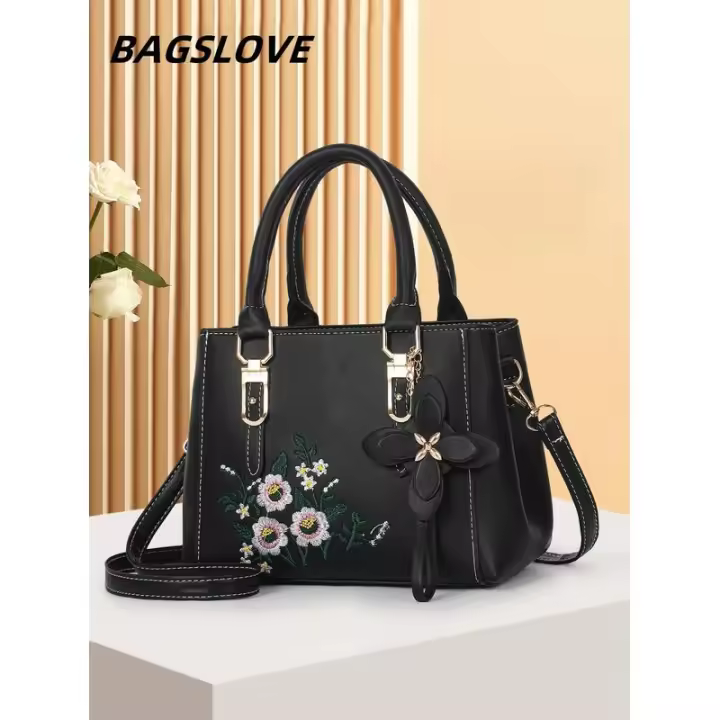 Mochila de Lujo Leten con Patrón Paisley Bolso Cuadrado Grande Bordado con Estilo - 1