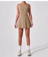 Vestido deportivo adelgazante antideslumbrante para mujer, ropa de entrenamiento de tenis de plumas de secado rápido, Fitness en la espalda, ropa de Yoga de una pieza - details 11