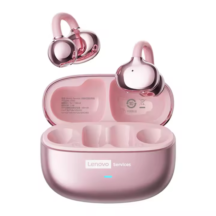 Auriculares inalámbricos Lenovo LE302 con Bluetooth 6,0, batería de larga duración, auriculares deportivos con clip para la oreja, auriculares estéreo HIFI con cancelación de ruido - 1