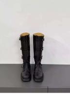 Tacones altos con punta cuadrada y suela gruesa hasta la rodilla para mujer, botas largas con cremallera lateral - details 3