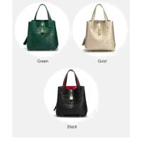 CHHC bolso de mano de las mujeres de la moda de lujo bolsa de cubo de gran capacidad elemento de la letra en relieve bolsa de la compra de las mujeres - details 3