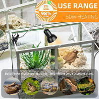 Lámpara de calor para reptiles, luz solar de espectro completo UVA UVB con Clip giratorio e interruptor para acuario, color blanco y negro - details 5