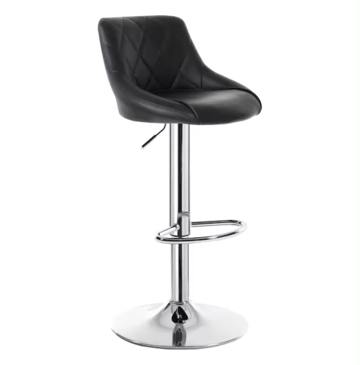 Taburete de Bar con respaldo, reposapiés de altura ajustable, silla de comedor, sillas de café de ocio, taburete de Bar giratorio de elevación, 1 ud. - 1