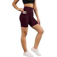 Pantalones cortos de motociclista de cintura alta para mujer con bolsillos súper suaves sin transparencias entrenamiento correr Yoga atlético Push Up gimnasio - details 10