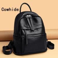 Mochila De piel de vaca para mujer y niña adolescente, morral de cuero suave de alta calidad, gran capacidad para viajes y ocio, novedad de 2023 - details 1