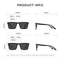 Gafas de sol polarizadas cuadradas para hombre 2024, decoloración, conducción, gafas de sol polarizadas, tonos negros de alta calidad - details 3