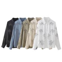 Conjunto de Moda para Mujeres OUWU Camisa de Manga Larga, Pantalones Rectos, Top de Encaje, Pantalones Sueltos - details 1