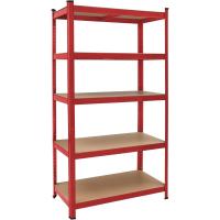 2x Estanterías Metálicas 180x90x40cm 875kg Rojas Estantería para Cargas Pesadas 5 Estantes Taller - details 1