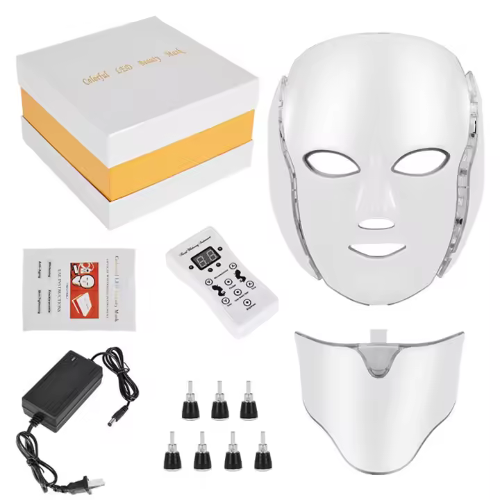 Máscara de Belleza LED para Cara Terapia de Luz Roja y 7 Colores Dispositivo de Cuidado de la Piel para Uso Doméstico Rejuvenecimiento Antiarrugas Blanqueamiento Levantamiento - 1
